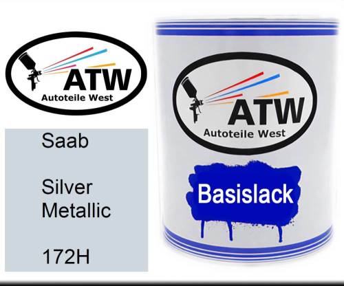 Saab, Silver Metallic, 172H: 1L Lackdose, von ATW Autoteile West.